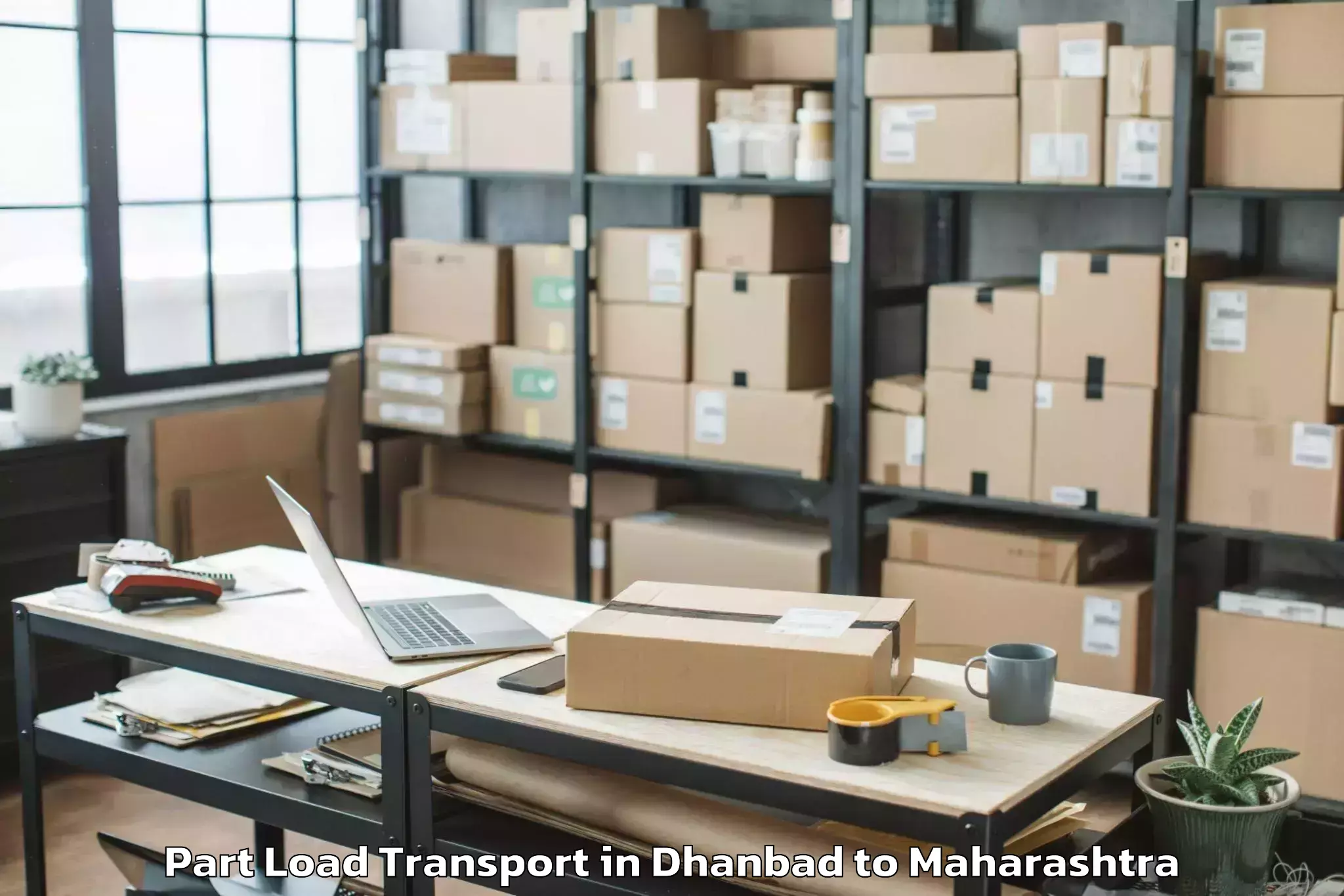 Book Dhanbad to Ashti Part Load Transport Online